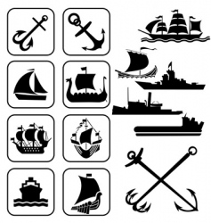 Icons ships vector image