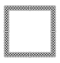 Celtic knots medieval frame in black and Celtic knots medieval frame in black and vector image