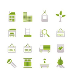 Real estate and building icons Real estate and building icons vector image