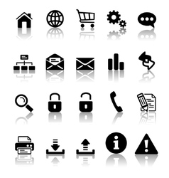 Black icon set vector image