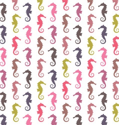 Colorful seahorse pattern vector image