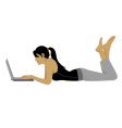 Girl laptop vector image