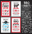 Barbecue party invitation BBQ template menu design vector image
