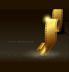 Camera film roll gold color vector image