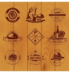 BBQ Vintage Logo Set BBQ Vintage Logo Set vector image