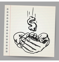 Hand with dollar symbol vector image