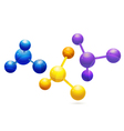 Coloured molecule background vector image