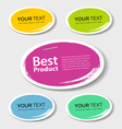 Colorful label paper best product circle vector image