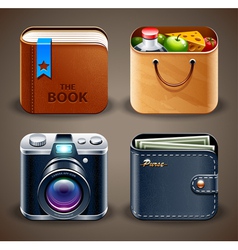 High detailed apps icons vector image