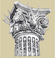 The reliefs of the 19th century Kiev buildings vector image