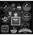 Coffee set elements chalkboard vector image