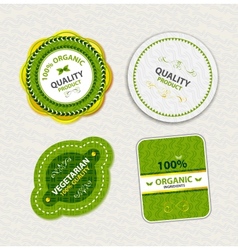 Set of organic food badges and labels vector image