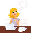 Daydreaming office woman vector image