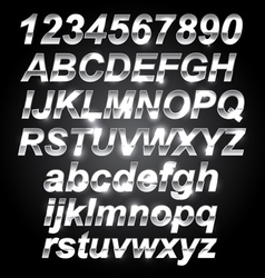 Silver Metal Font vector image