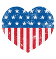 USA America retro heart flag - vector image
