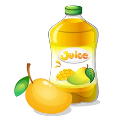 A bottle of mango juice vector image