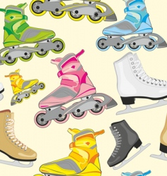 Isolated roller and ice skates vector image