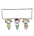Children holding banner vector image