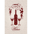 Wine and grapes vector image