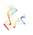 Musical notes staff background vector image
