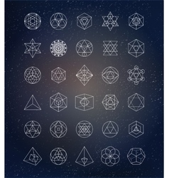 Sacred geometry Alchemy spirituality icons vector image