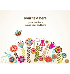 Greeting card with flowers vector image