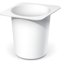 White plastic container for yogurt vector image