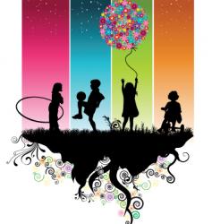 Kids playing vector image