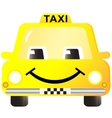 Cartoon smiling taxi car vector image