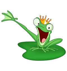 Happy frog prince vector image