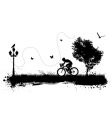 Bike and city vector image