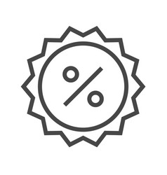 Percent badge thin line icon Percent badge thin line icon vector image