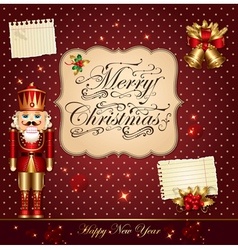 Christmas with nutcracker vector image
