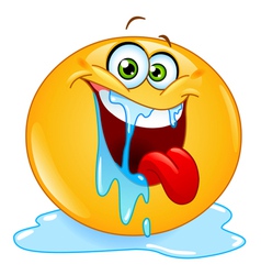 Drooling emoticon vector image