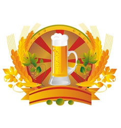 Beer mug in a vignette vector image