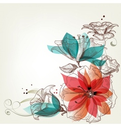Vintage flowers background vector image