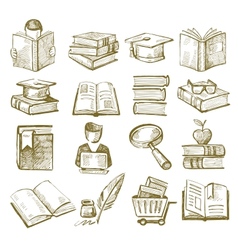 Hand draw books vector image