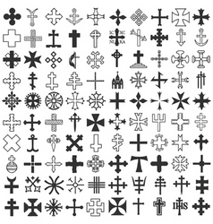 Set crosses vector vector image
