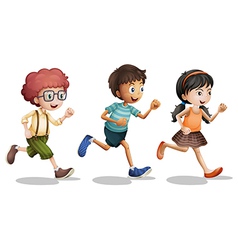 Kids running vector image