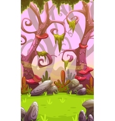 Fantasy cartoon forest landscape vector image