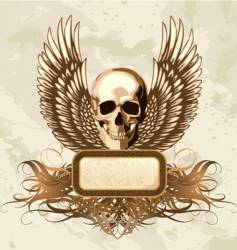 Vintage skull emblem vector image
