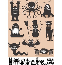 Silhouette Monsters vector image