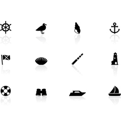 Seaside icons vector image
