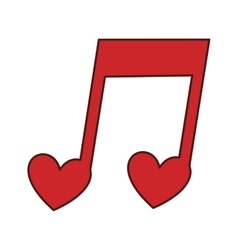 Music note with heart Music note with heart vector image