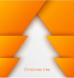 Orange abstract christmas tree paper applique vector image