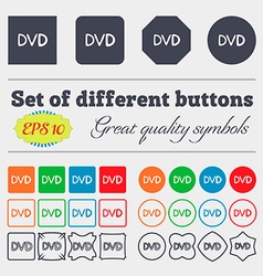 Dvd icon sign Big set of colorful diverse vector image