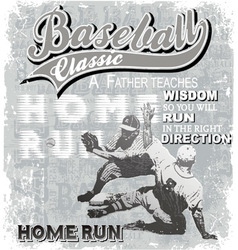 Baseball home run classic vector image