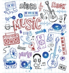 Sketchy music illustrations vector image
