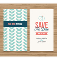 Save the date card pattern green 01 vector image