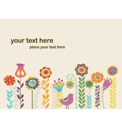 Greeting card with flowers vector image